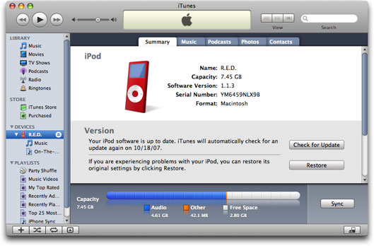reformat ipod on mac